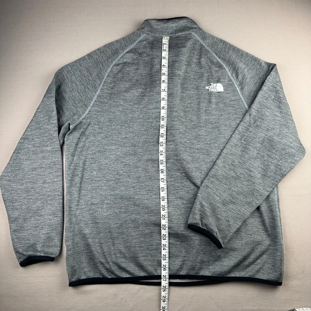 The North Face Mens XL Gray Heathered Quarter Zip Pullover Fleece Jacket